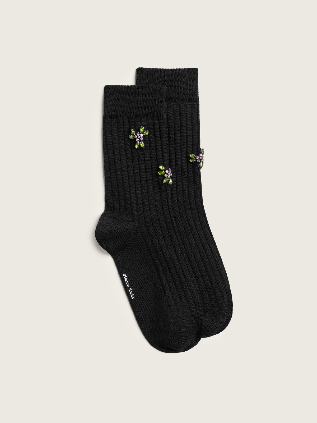 Embellished Merino Silk Ankle Socks