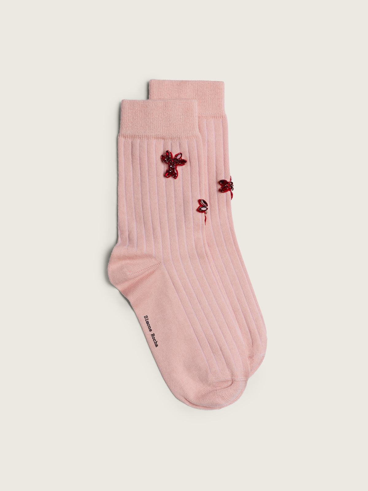 Embellished Merino Silk Ankle Socks