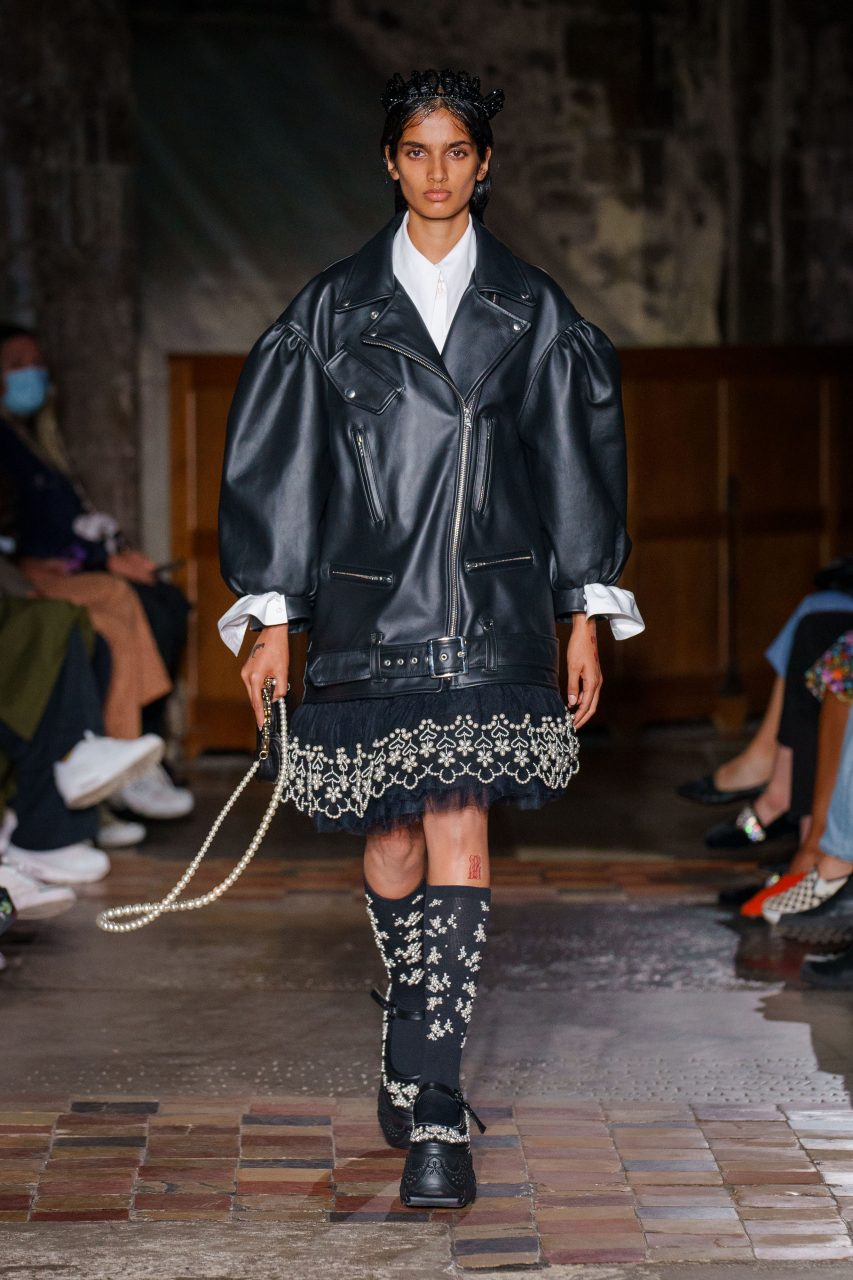 〓Simone Rocha〓 white×blue エンブロイダリー スカート