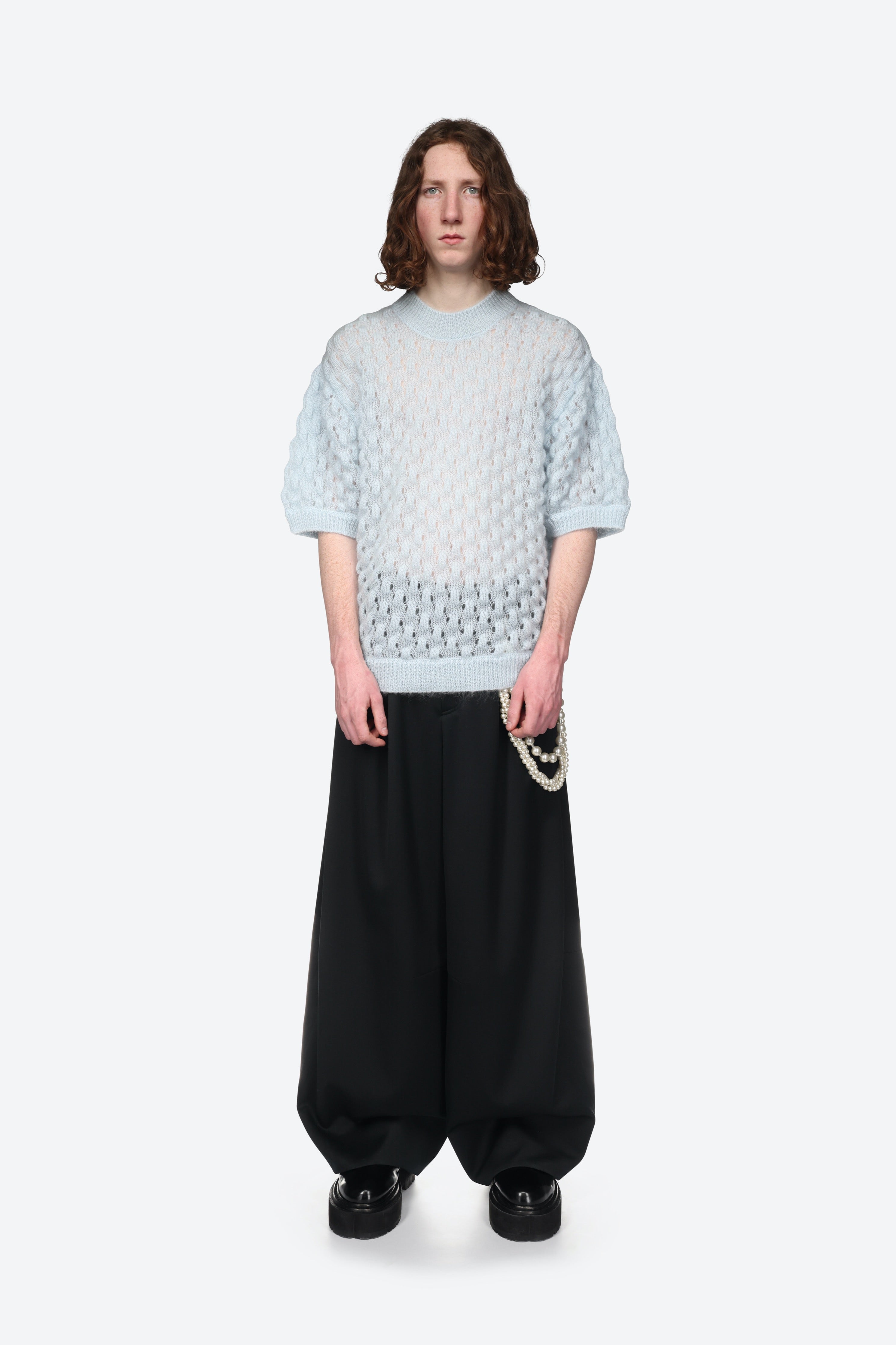 Short Sleeve Bubble Knit Jumper With Daisy Embellishment – Simone Rocha US