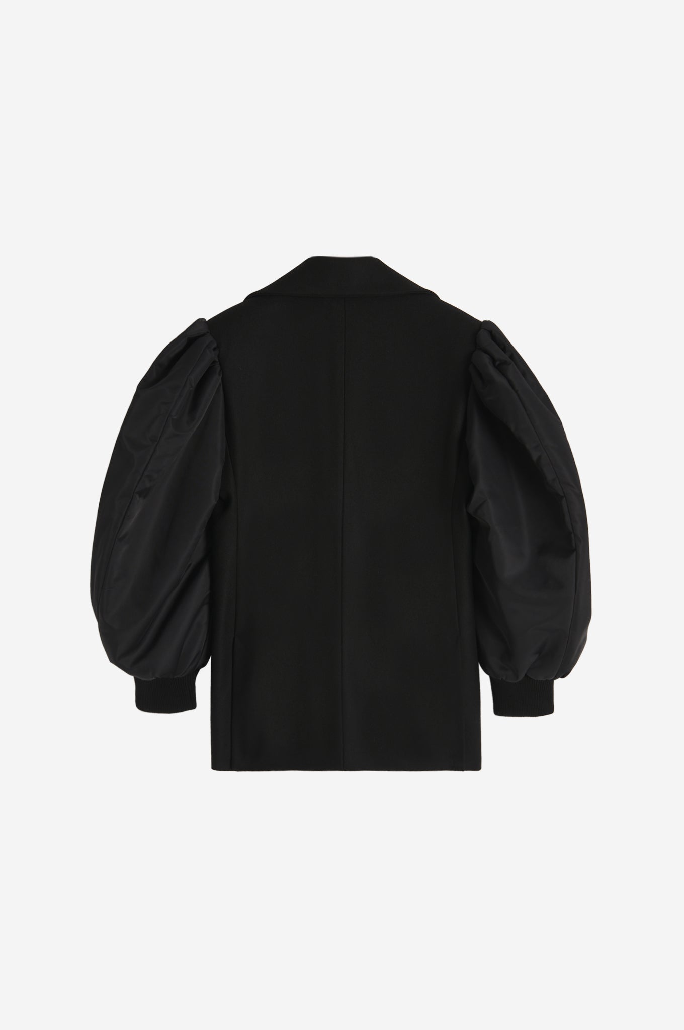 Classic Peacoat with Bomber Satin Sleeves
