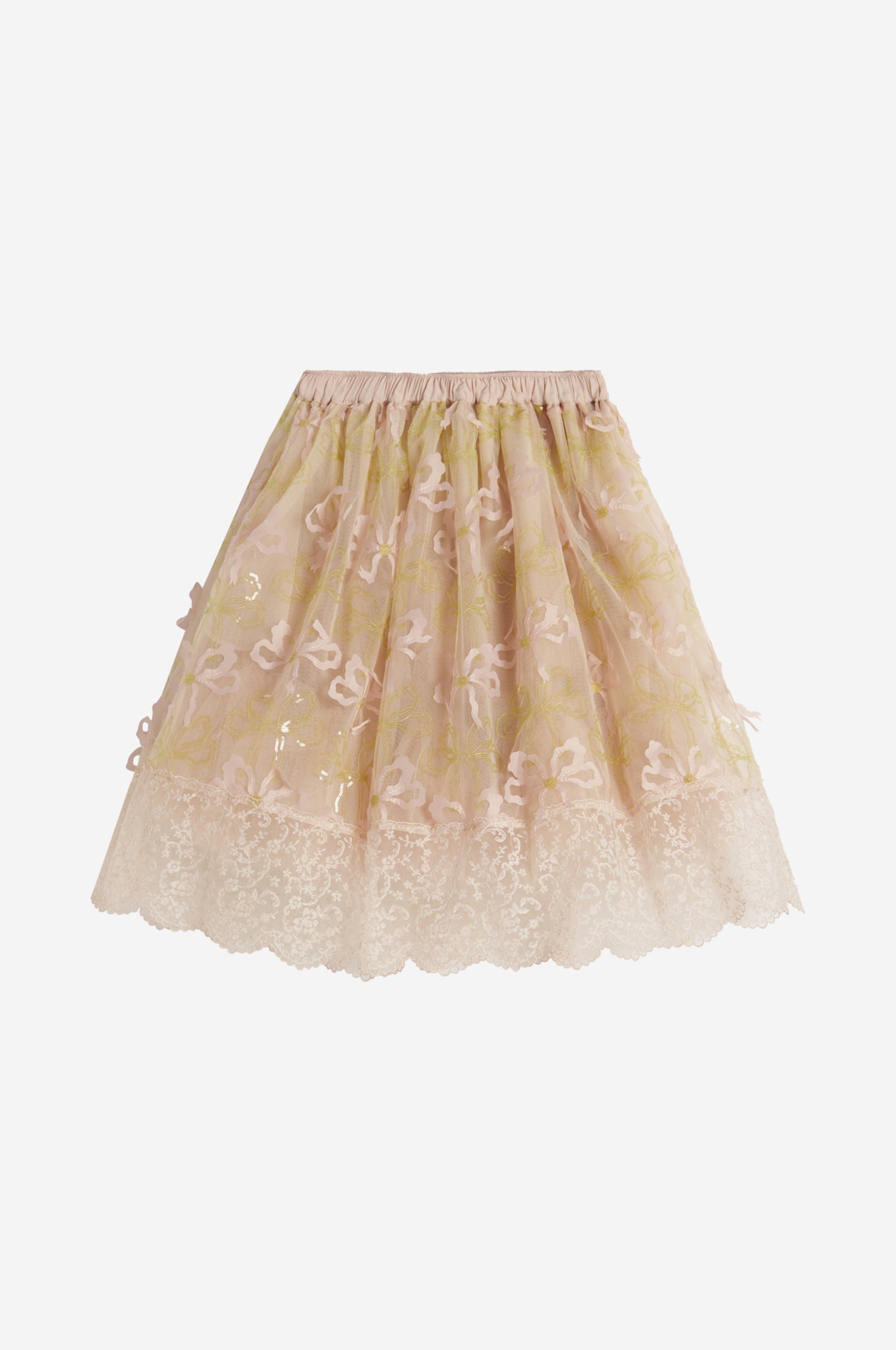 Embroidered Overlay Tutu Mini Skirt