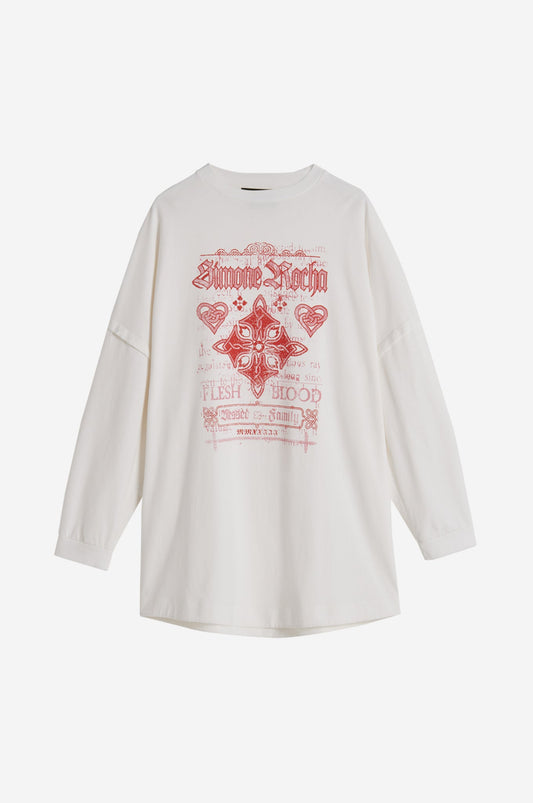 Oversized Long Sleeve T-Shirt with Graphic Print
