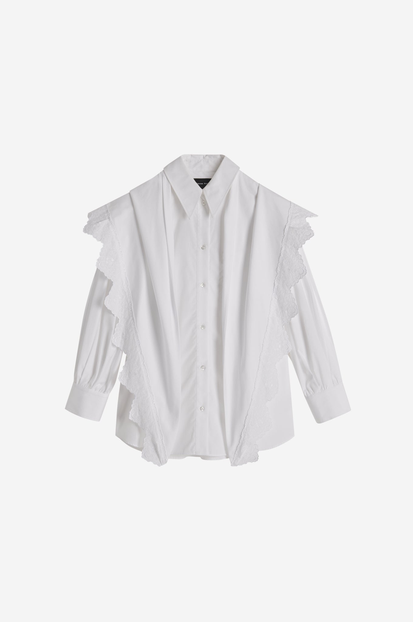 Pointed Collar Shirt With Trim
