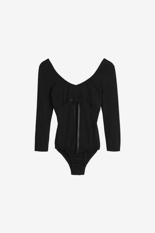 Long Sleeve Bodysuit With Bow Detail