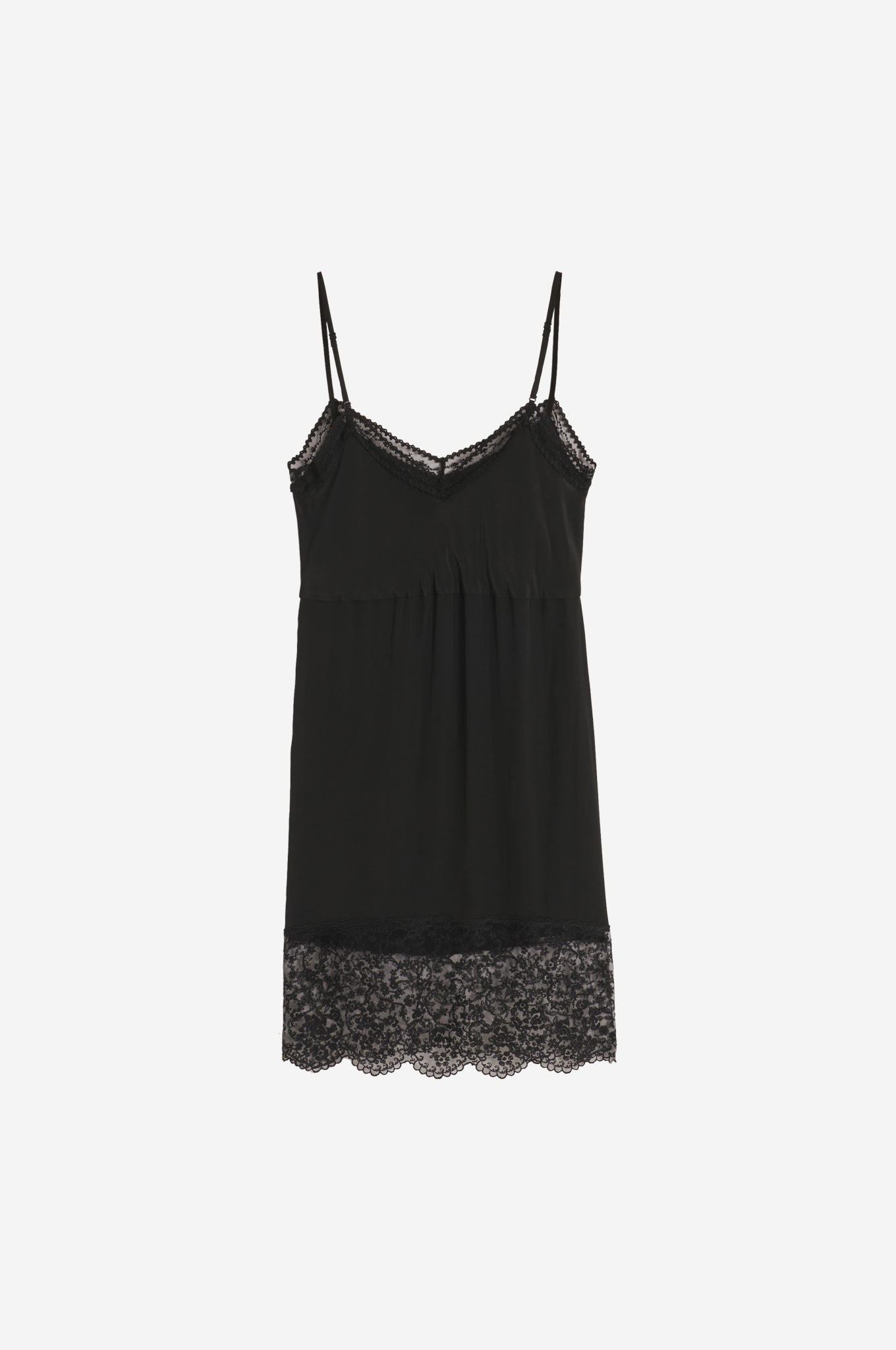 Black slip hotsell with lace trim